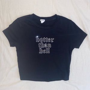 Hotter than hell jeweled baby tee